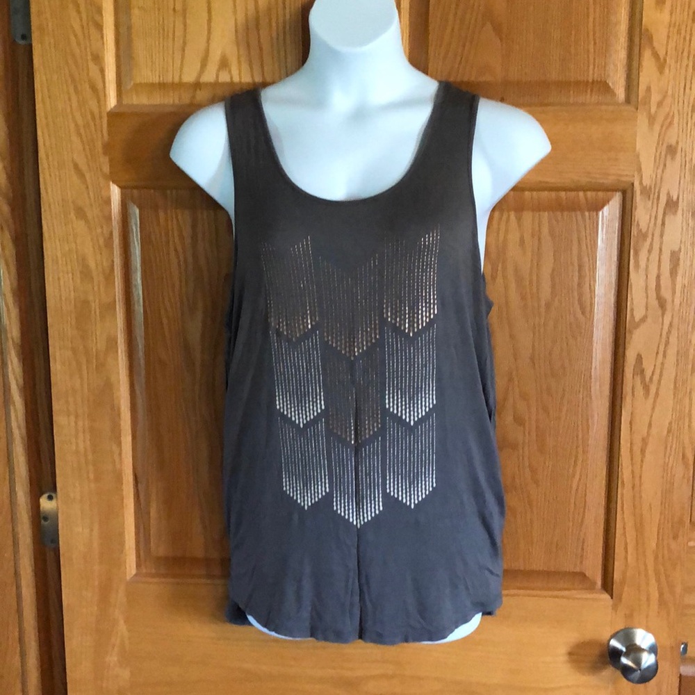 Gray Tank-top with bronze and cream markings
